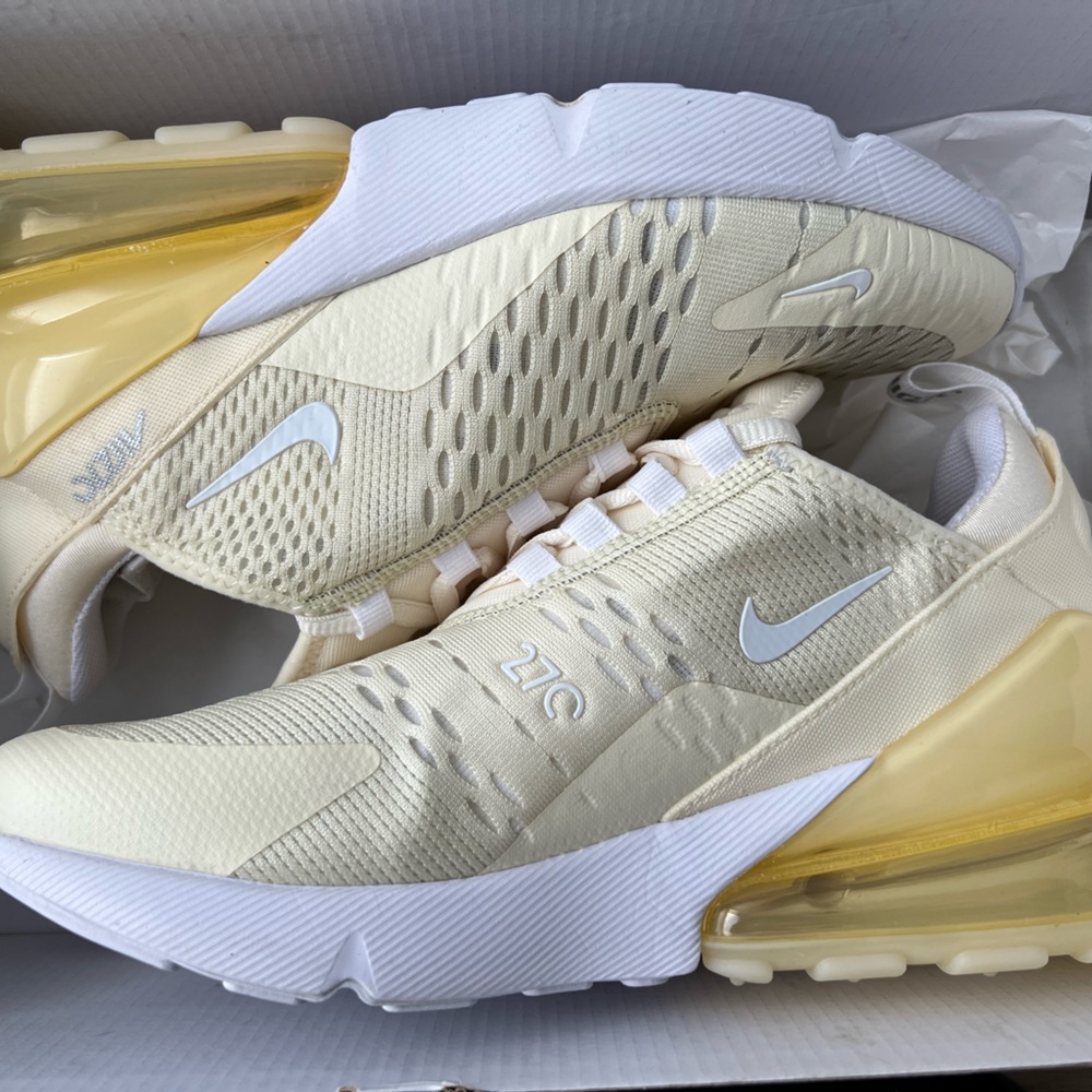 Nike Air Max 270 Coconut Milk/Wht/Mtlc Silver size 8. New in box.